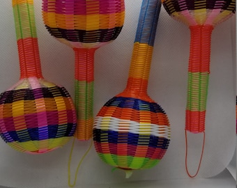 4 small mexican maraca rattle