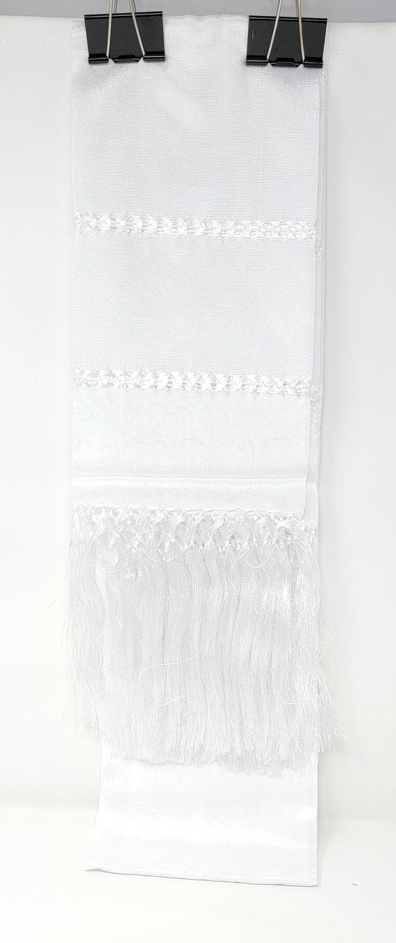 WHITE rebozo mexican tipical  Rebozo or Chalina, Mexican Shawl (94" x 24.5") silk artisela  free shipping we sell wholesale