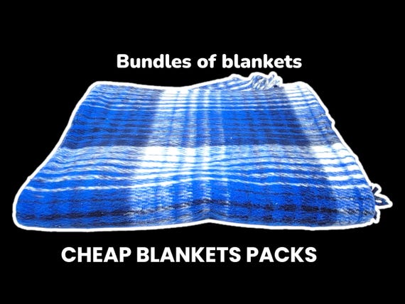 Bundle packs of Super soft heavy thick fluffy  mexican  reversible winter blanket manta recycled fibers from tijuana baja