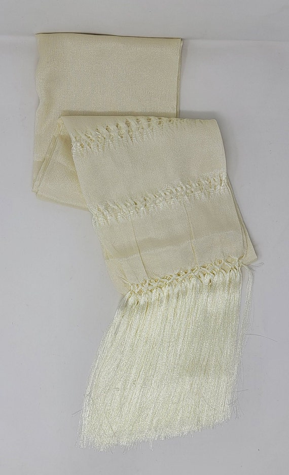 Pearl color rebozo mexican tipical  Rebozo or Chalina, Mexican Shawl (94" x 24.5") silk artisela