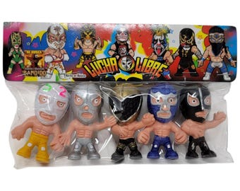 Figuras de acción de luchador, juguete de lucha libre mexicana, lote de 5 al por mayor
