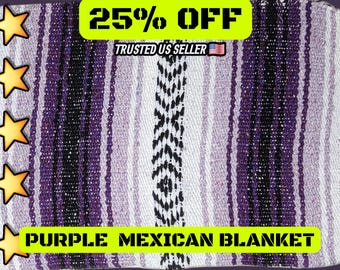 Purple Mexican Falsa Blanket: Handwoven Beach Blanket (76" x 53") wholesale