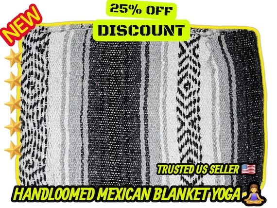 Handloomed Mexican Falsa Blanket: Warm Recycled Fiber Yoga Blanket