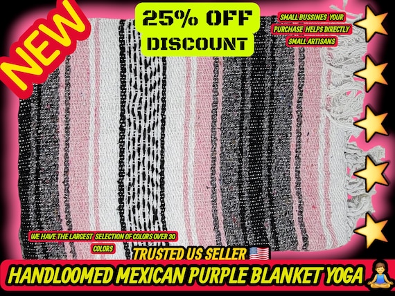 Handloomed Pastel Pink Mexican Blanket: Warm Falsa Throw (76" x 53")