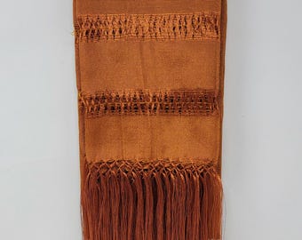 Mexican authetic revozo garment shawl  chalina pashmina copper color k