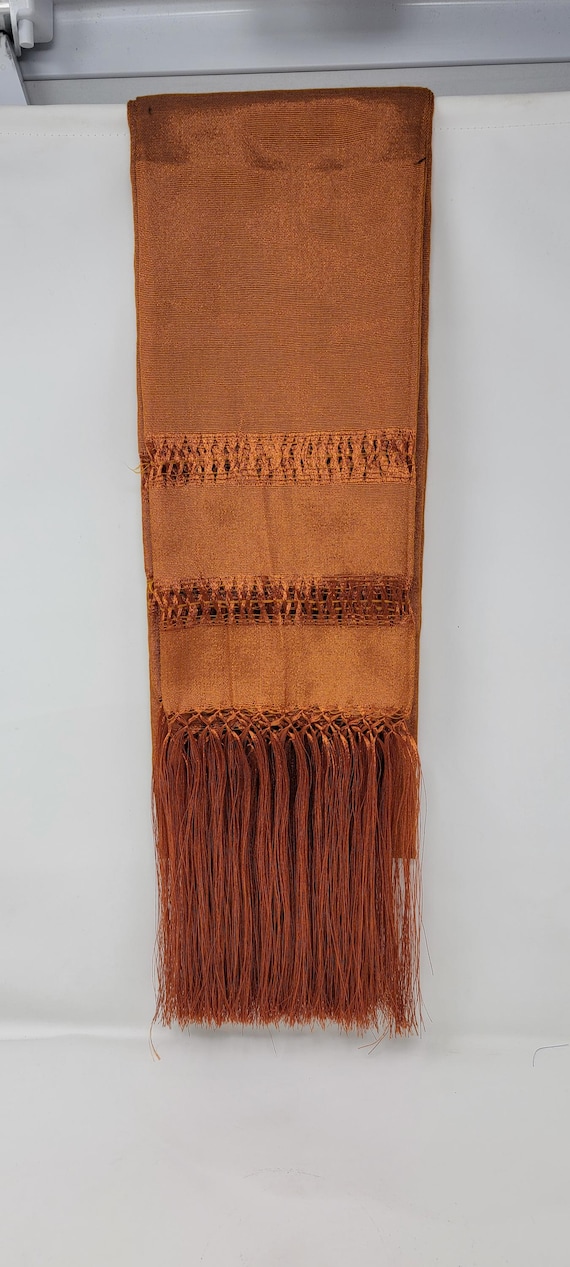 Mexican authetic revozo garment shawl  chalina pashmina copper color k