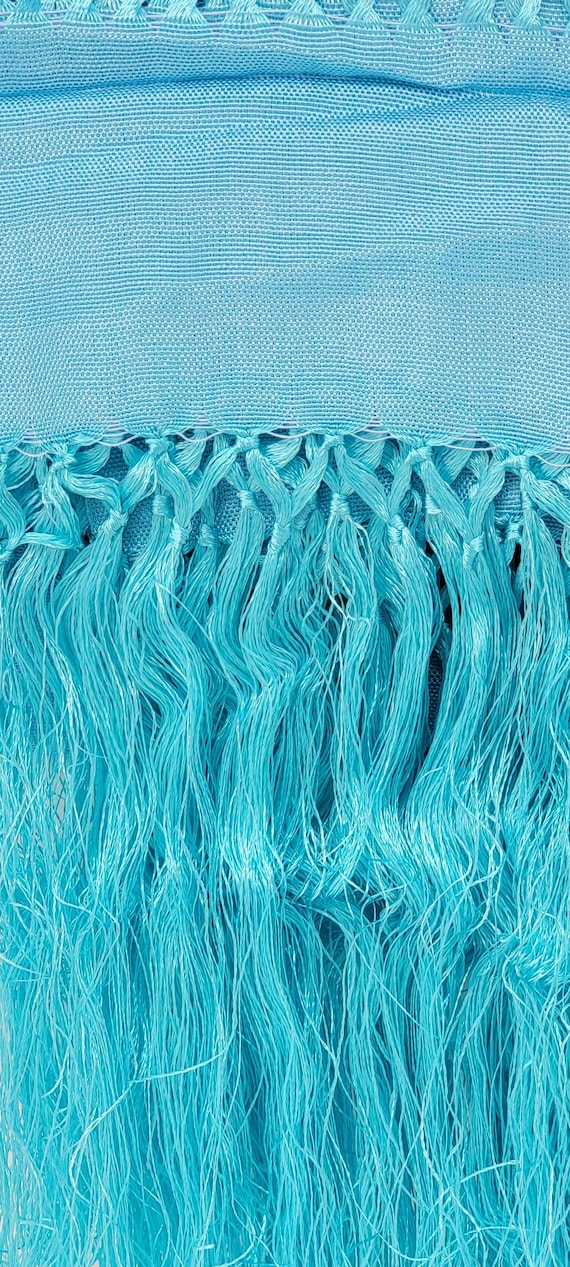 BABY BLUE rebozo mexican tipical  Rebozo or Chalina, Mexican Shawl (94" x 24.5") silk artisela  free shipping we sell wholesale