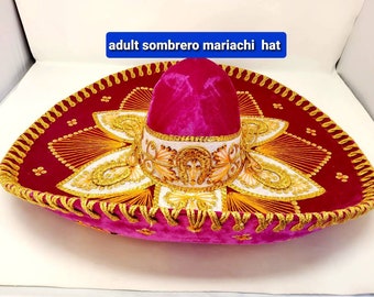 pink and gold adults mexican fiesta charro sombrero for grown ups for costume for 5 de mayo  mariachi free shipping
