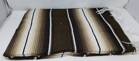 CHEAP  brown and beige and black  mexican blanket saltillo sarape falsa blanket free shipping wholesale