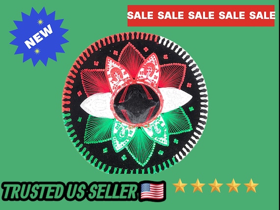MEXICO COLOR youths sombrero charro mariachi hat for fiestas or 5 de mayo