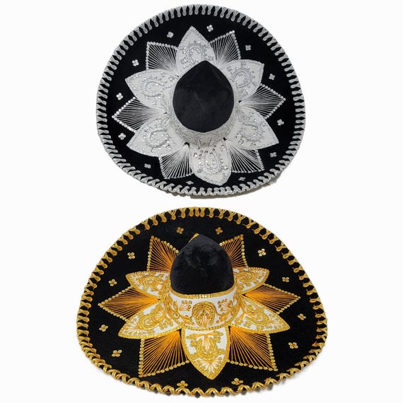 Charro sombrero  hats for mariachis fiesta 5 de mayo velvet hand made