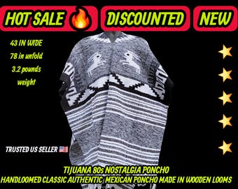 Authentic unisex mexican poncho terra gray  colors