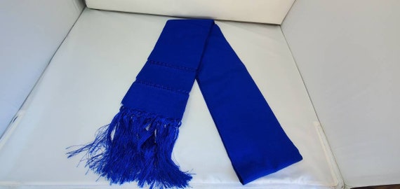 Solid Royal blue  rebozo mexican tipical  Rebozo or Chalina, Mexican Shawl (94" x 24.5") silk artisela