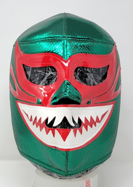 green with red crocodile   mask classic luchador lucha libre  luchador mask fiesta party favors  wholesale free shipping
