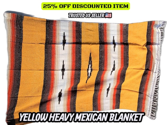 mexican blanket diamond blanket falsa sarape mustard yellow color