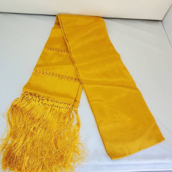 Solid Gold golden  rebozo mexican tipical  Rebozo or Chalina, Mexican Shawl (94" x 24.5") silk artisela  free shipping we sell wholesale