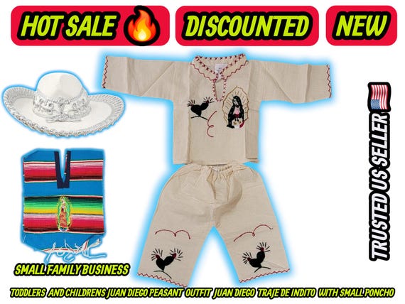 Juan diego outfit for toddlers & childrens virgin of Guadalupe day Indigenous Peasant Costume - Traditional manta Set
