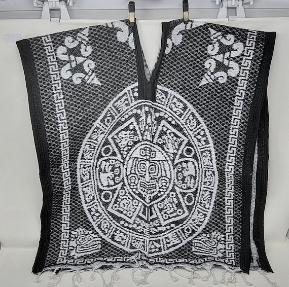 kids boys mexican ponchos with  aztek  black  and white   free shipping wholesale