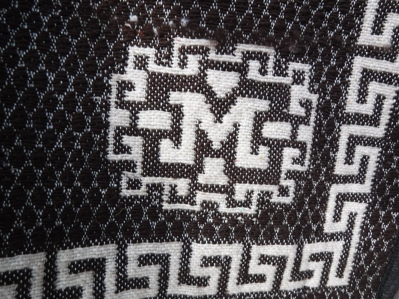 DARK BROWN aztec warrior aztec calendar reversible heavy thick poncho super warm and soft