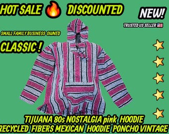Adults Mexican baja hoodie surfers jacket pink white  color