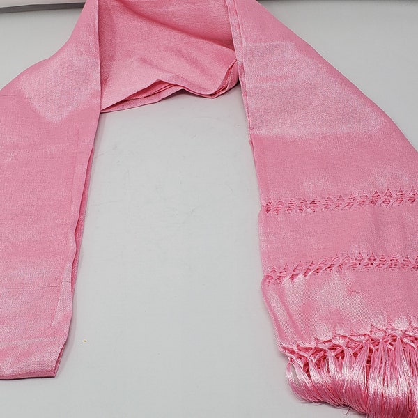 Solid baby pink rebozo mexican tipical  Rebozo or Chalina, Mexican Shawl (94" x 24.5") silk artisela  free shipping we sell wholesale
