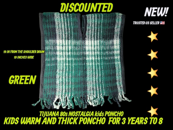 Childrens warm mexican poncho authentic serape