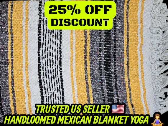 Handloomed Yellow Mexican Blanket: Warm Falsa Throw, Yoga Blanket wholesale