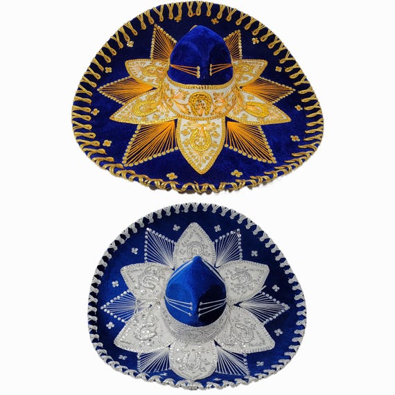 Charro sombrero  hats for mariachis fiesta 5 de mayo velvet hand made