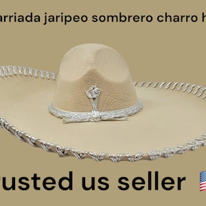 White  and silver plain youths charro sombreros  hat  12 to 17 years old authentic premium quality mariachi hats free shipping