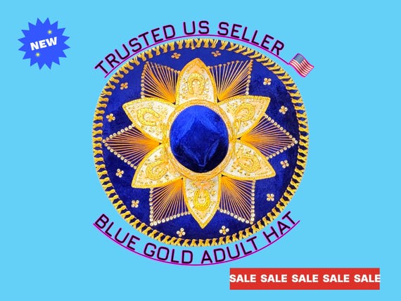 Adults Dark Blue Sombrero: Mexican Fiesta Charro Hat