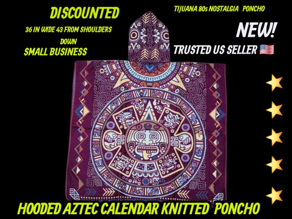 Aunthentic Aztec calendar poncho