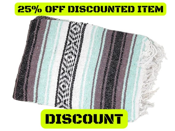 Handloomed Aqua Mexican Blanket: Warm Yoga Falsa Blanket