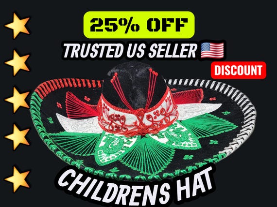 Children's Mexican Fiesta Sombrero: Velvet Charro Hat Costume