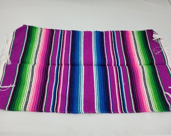 Colorful Mexican Serape Placemats: Fiesta Table Decor (Set of 12)