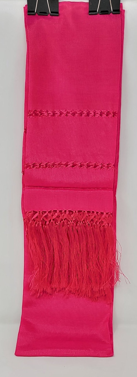 Mexican pink color rebozo mexican tipical  Rebozo or Chalina, Mexican Shawl (94" x 24.5") silk artisela