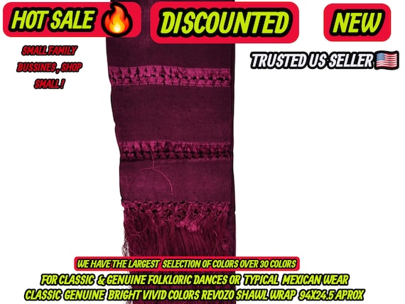 Rebozo burgundy wine : Artisela Silk Fringed Wrap  (94" x 24.5")