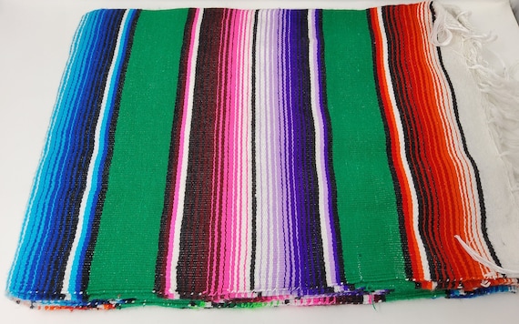 CHEAP green mexican blanket rainbow saltillo sarape falsa blanket free shipping wholesale