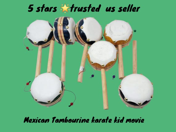 mexican tambourines with plastic beads for 5 de mayo decorations and toys for little kids