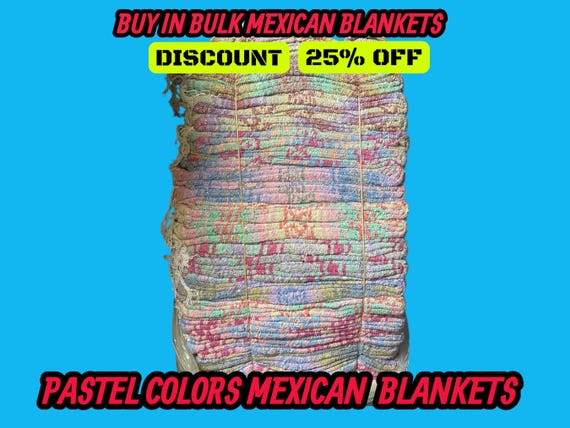 Handloomed Mexican Falsa Blanket: Pastel Yoga Blanket (Wholesale 20-Piece Pack)