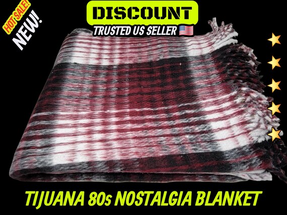 Burgundy  Super soft heavy thick mexican  reversible winter  blanket manta recycled fibers