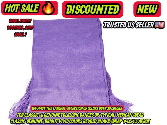 Rebozo lavender purple : Artisela Silk Fringed Wrap  (94" x 24.5")