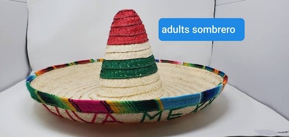 Adults  hat sombrero straw  zapata sombrero with sarape band FREE SHIPPING  we sell wholesale