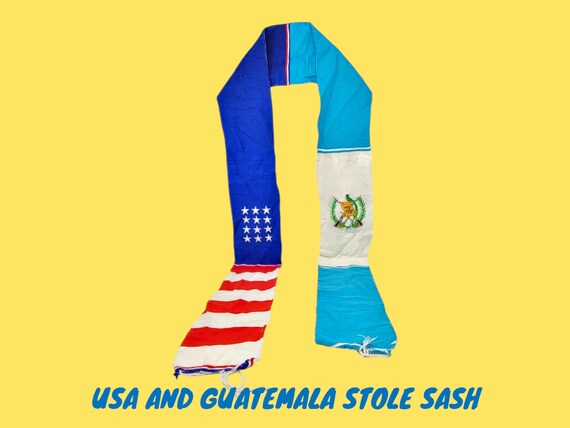 Usa and guatemala graduation  stole sash 2025 academic stole scarf hispanic