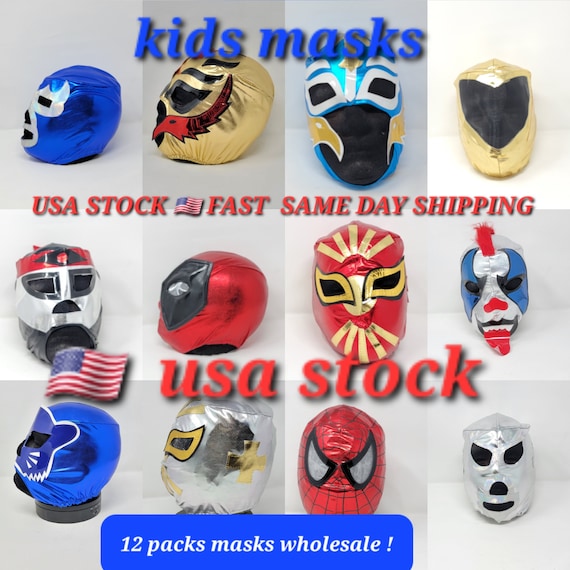 cheap affordale 12 packs wholesale of kids luchador masks