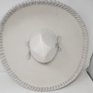 Sombrero blanco con charro plateado mexicano charro mariachi sombrero sombrero nupcial