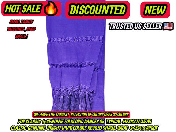 Rebozo purple archbishop Shawl: Artisela Silk Fringed Wrap  (94" x 24.5")