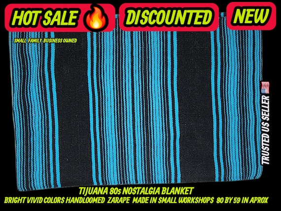 Authentic Mexican zarape blanket 80x60, mexican decor ,table runner, orangge & gray shades colors