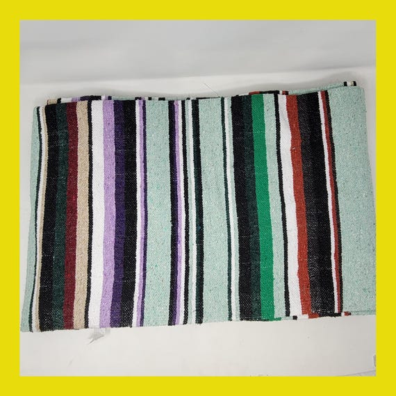 Colorful handwoven mexican blanket saltillo sarape 84 by 58 inches 2.10 pounds