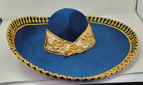 Embroidered Sombrero with Gold Accents vintage Pigalle Sombrero - Etsy main image 4