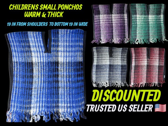 Childrens warm mexican poncho authentic serape